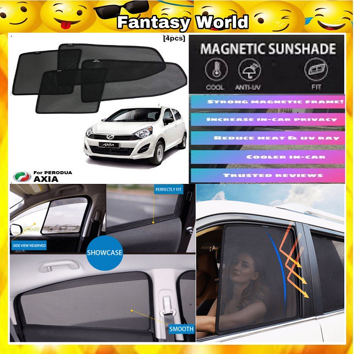 Magnetic Sun Shade Perodua Axia (4pcs) | Shopee Malaysia