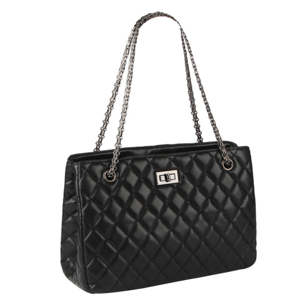 quilted handbag with chain strap