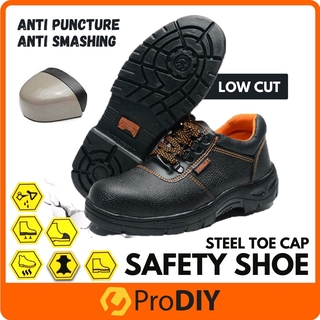 Safety Shoe Steel Toe Cap Mid Sole Low Cut Black Safety Boots Kasut Keselamatan RANDOM COLOR