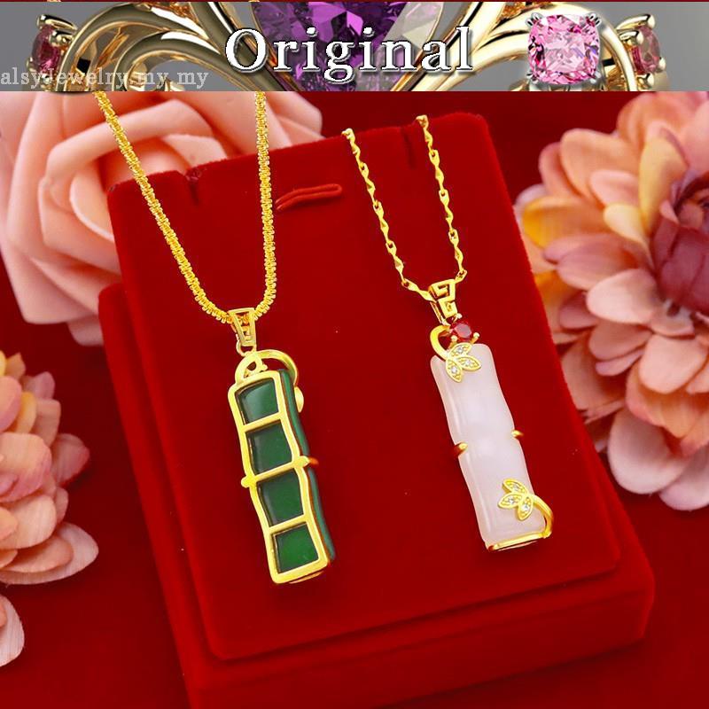 916 Gold Edition Jade Bamboo Pendant Vietnam Sha 916 Gold Ancient Method 916 Gold Jade Inlaid National Style P like