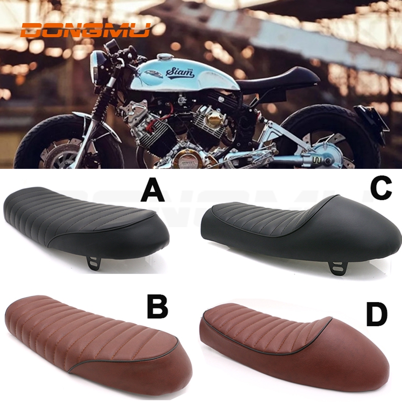 Universal Vintage Motorcycle Hump Cafe Racer Seat Cover Flat Kawasaki