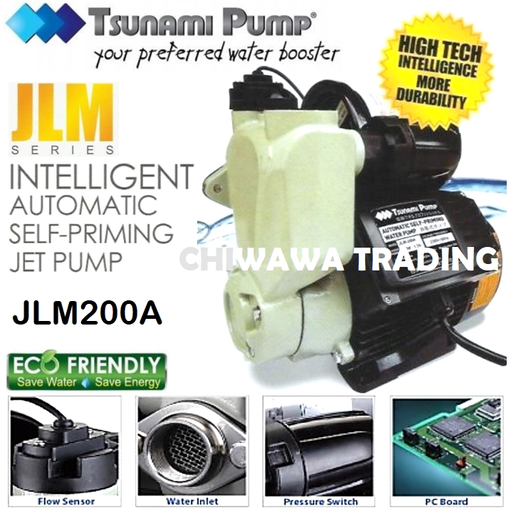 【1 Year Warranty】 Tsunami JLM200A 200W and JLM400A 400W Intelligent Automatic Self-Priming Jet Pump 1