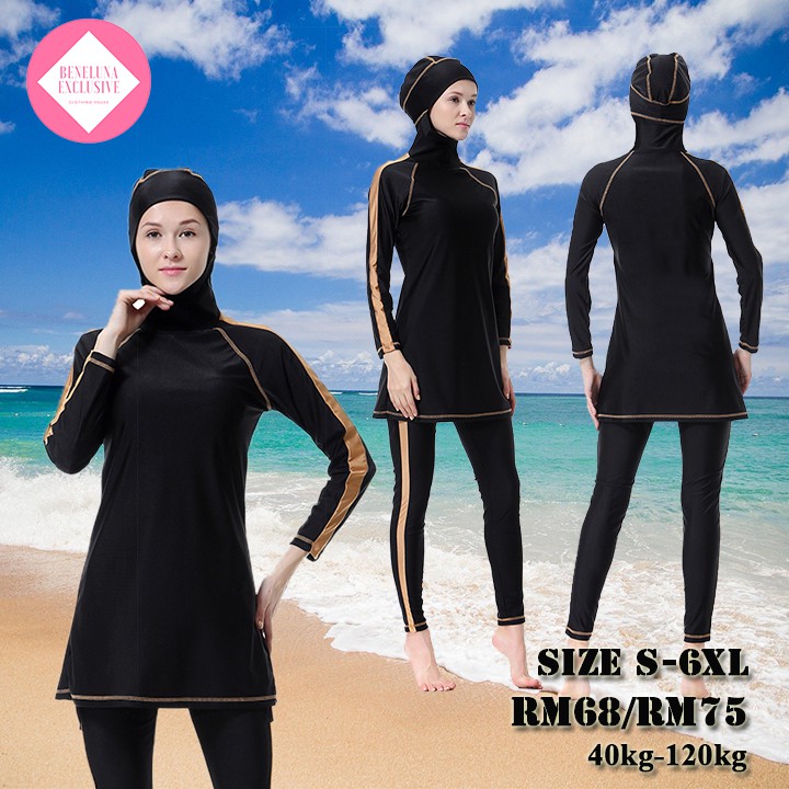  BAJU  RENANG  MUSLIMAH SIZE S 8XL SWIMSUIT SWIMWEAR HIGH 