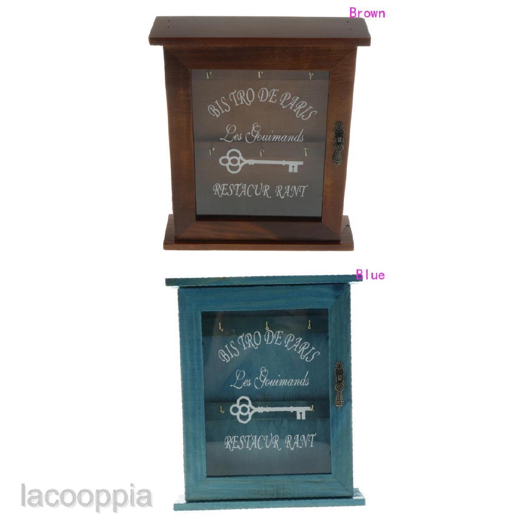 Pastoral Style Key Cabinet Wooden Key Holder Box Decorative Key
