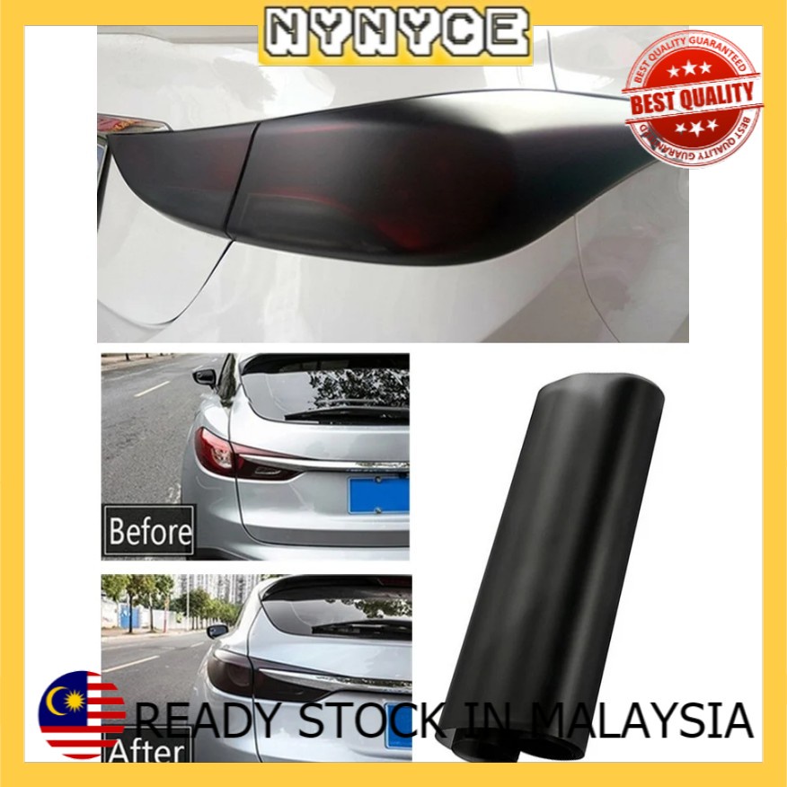 30 x 150cm Car Tinted Film Matte Black Tint Vinyl Film Overlay Wrap Sheet for Headlamp Headlight