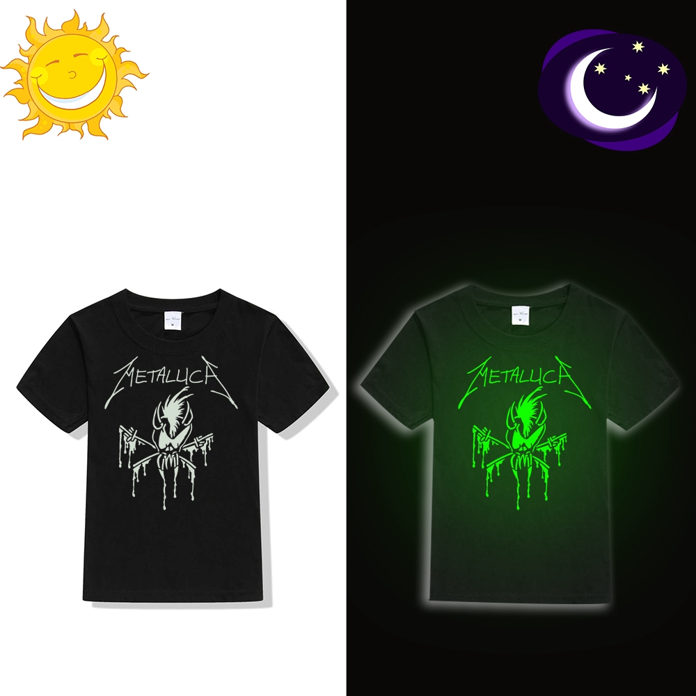 Luminous Kids Boys Casual T Shirt Rock Band Metallica Scary Guy Children Tshirt Shopee Malaysia - metallica shirt x roblox