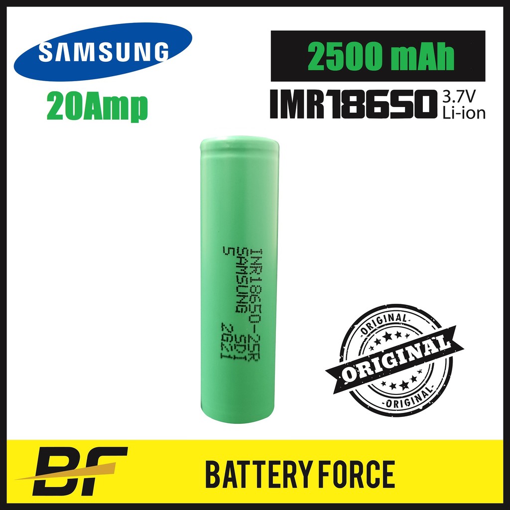 Original Genuine Samsung Vape Battery Inr18650 25r 2500mah 3 7v Rechargeable Flat Top Shopee Malaysia
