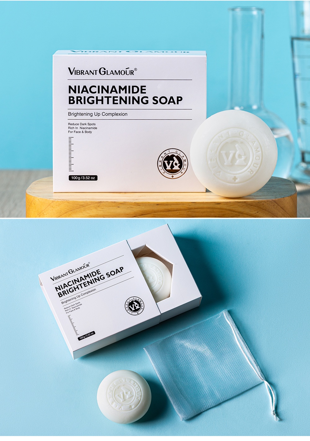 VIBRANT GLAMOUR Niacinamide Whitening Soap Deep Cleansing Exfoliator ...