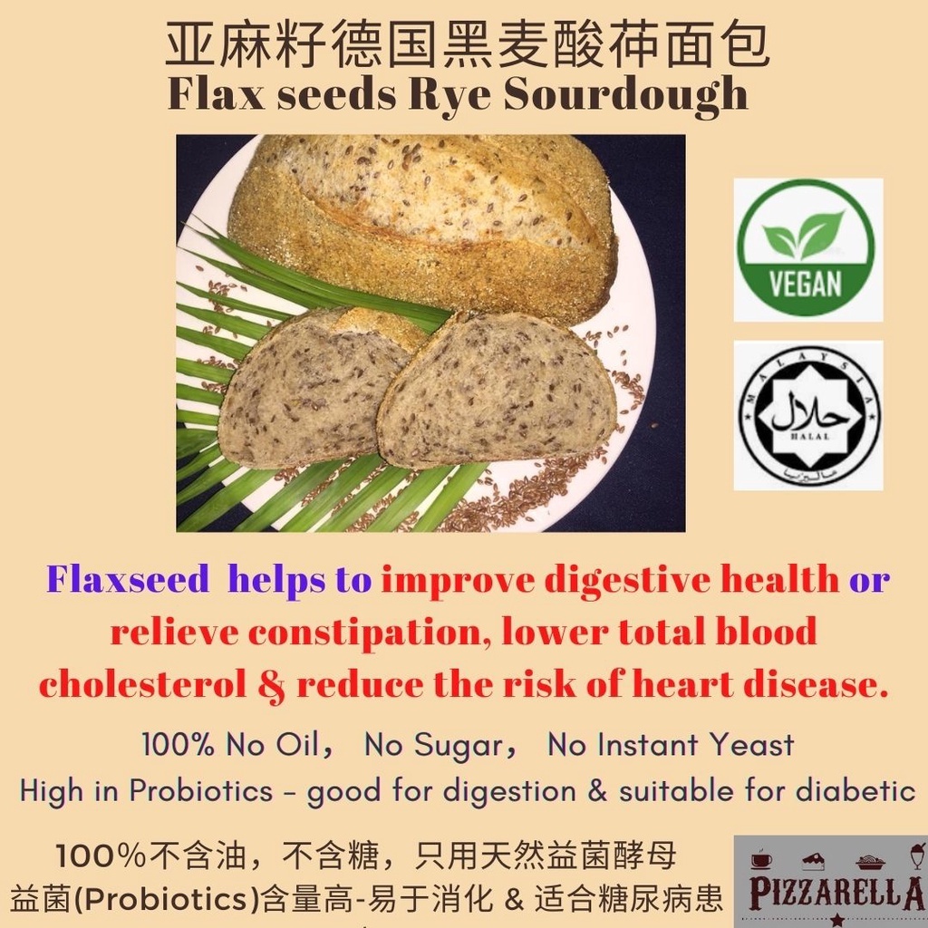 Classic German Rye Flaxseed Sourdough by Pizzarella, Cameron Highlands