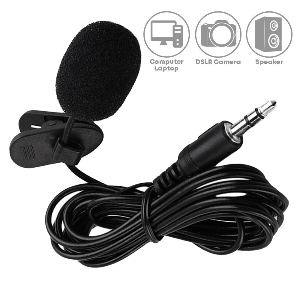 WHOLESALE | Wired Lapel Lavalier Karaoke Microphone Condenser Mic Clip Microphone Dual-microphone Recording 3.5mm