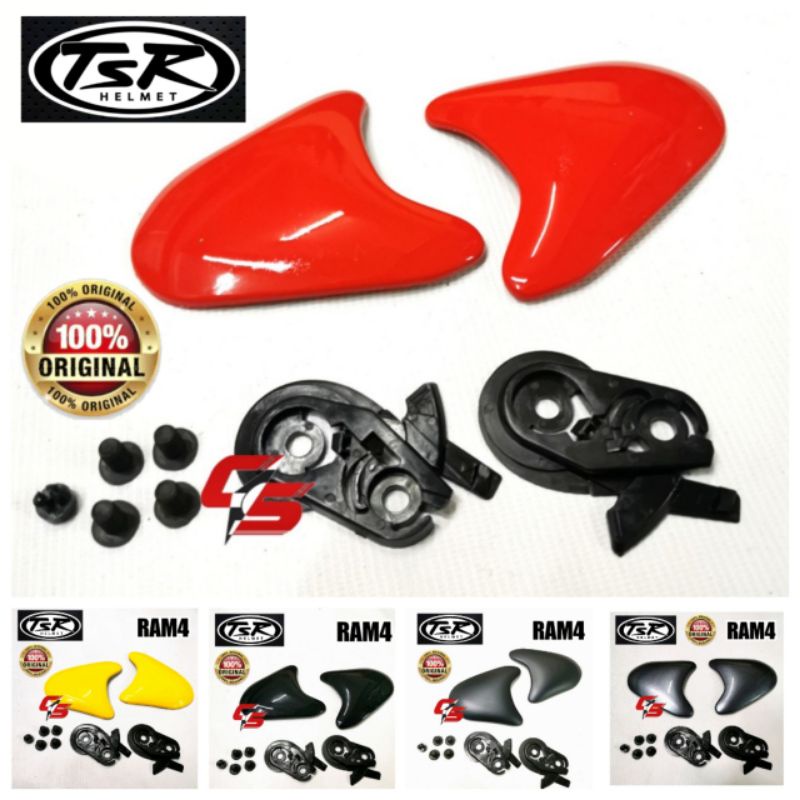 TSR HELMET SIDE COVER RAM4 + Bracket Set ORIGINAL M-HR Ram4 / Gracshaw G818