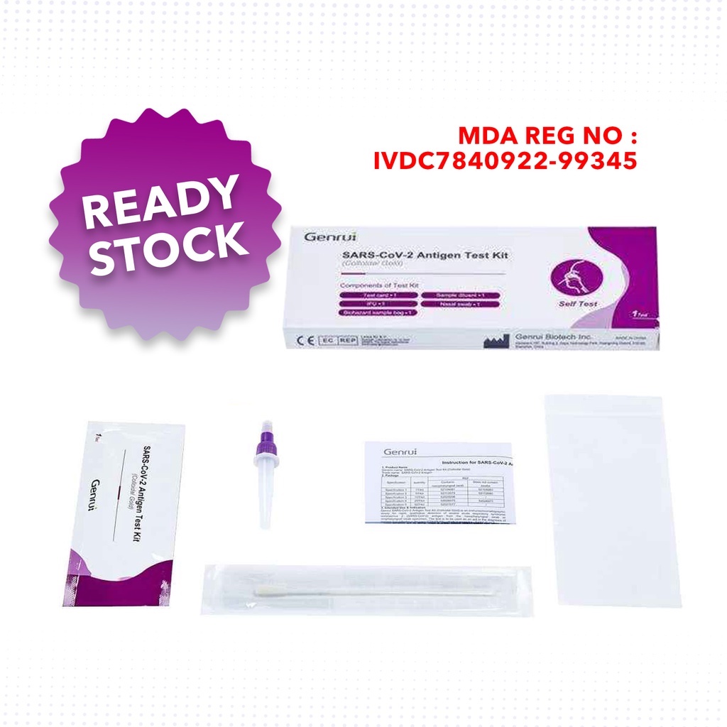 Genrui SarsCov2 Antigen Test Saliva Swab Self Testing Shopee Malaysia