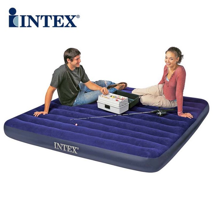 Intex Flocking Air Mattress Air Bed Tent Camping Mat Inflatable