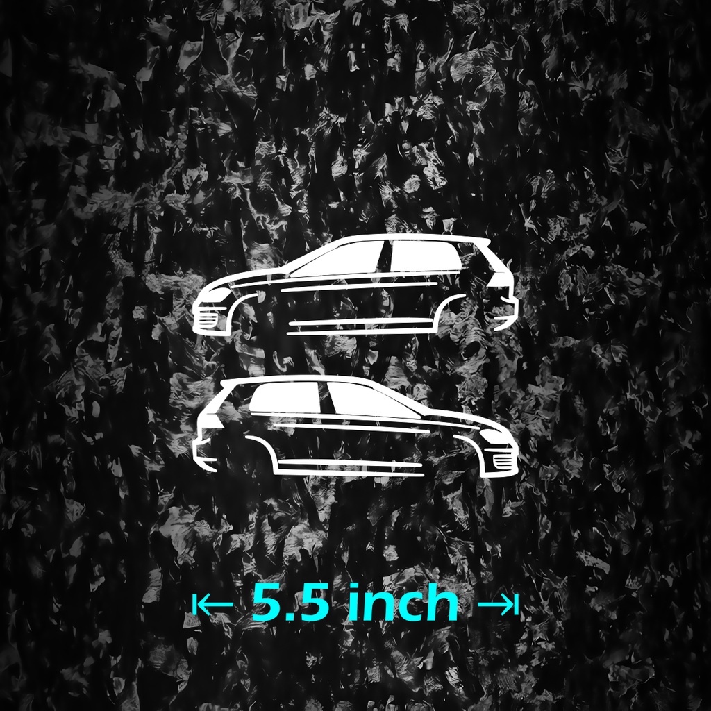 Volkswagen Golf Mk7 Window Sticker Left Right Stiker Cermin Kiri Kanan