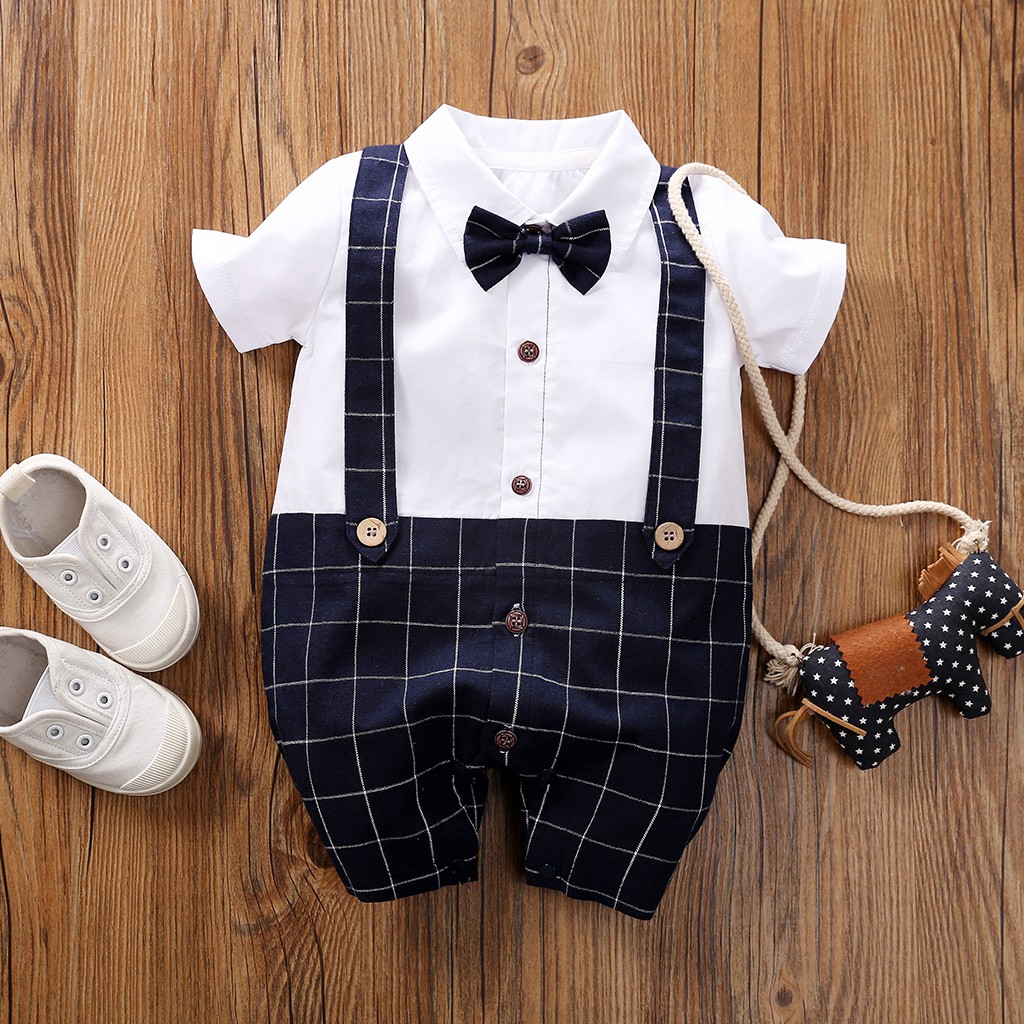 Baju baby boy romper short sleeve clothing gentleman 100 Baju baby boy romper short sleeve clothing gentleman 100