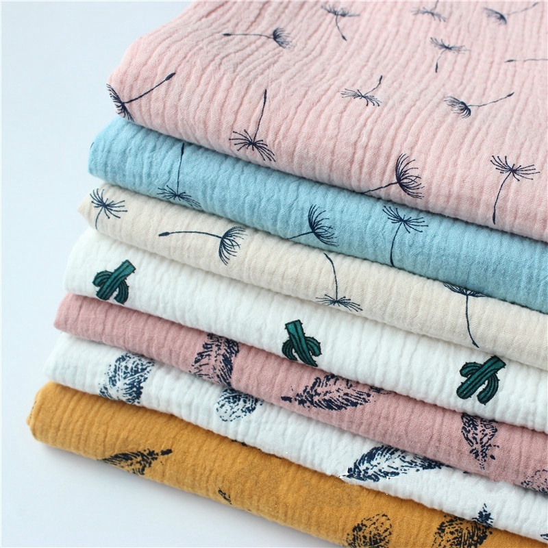 100 Pure Cotton Crepe Fabric Printed Baby Clothes Material Craft 135 100cm Shopee Malaysia