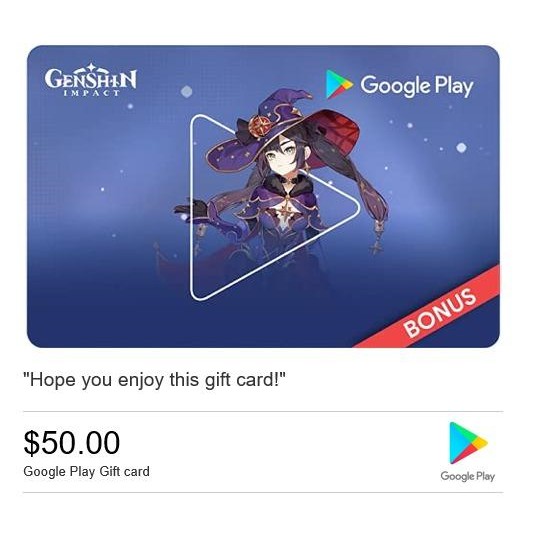 Google Play Gift Card Code 50 Private Chat Delivery Get An In Game Bonus In Genshin Impact Us Only Shopee Malaysia