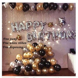 Happy Birthday Foil Balloon Latex Balloon Party Decor Led Lights