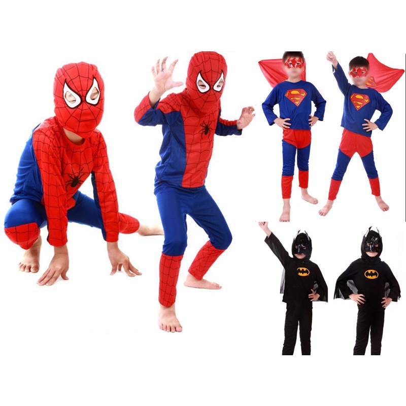 Spiderman Batman Kids Boys Hero Halloween Party Cosplay Costume Clothing  Set | Shopee Malaysia