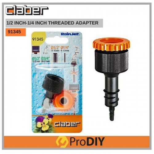 CLABER Rainjet Accessory 1/2” 1/4” Hose Threaded Adaptor 91345