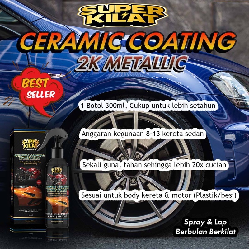 (Original HQ) 300ml Super Kilat Ceramic Coating kereta kalis air Shopee Malaysia