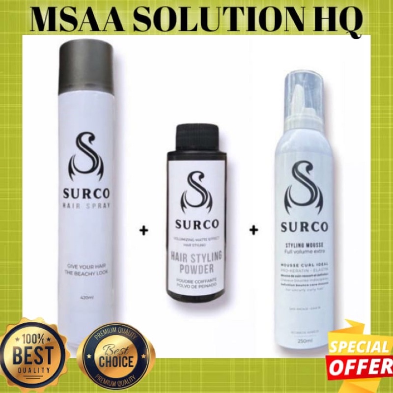 💥100% ORIGINAL💥SURCO, MSAA HAIR STYLING,HAIR SPRAY,HAIR MOUSSE VIRAL ...