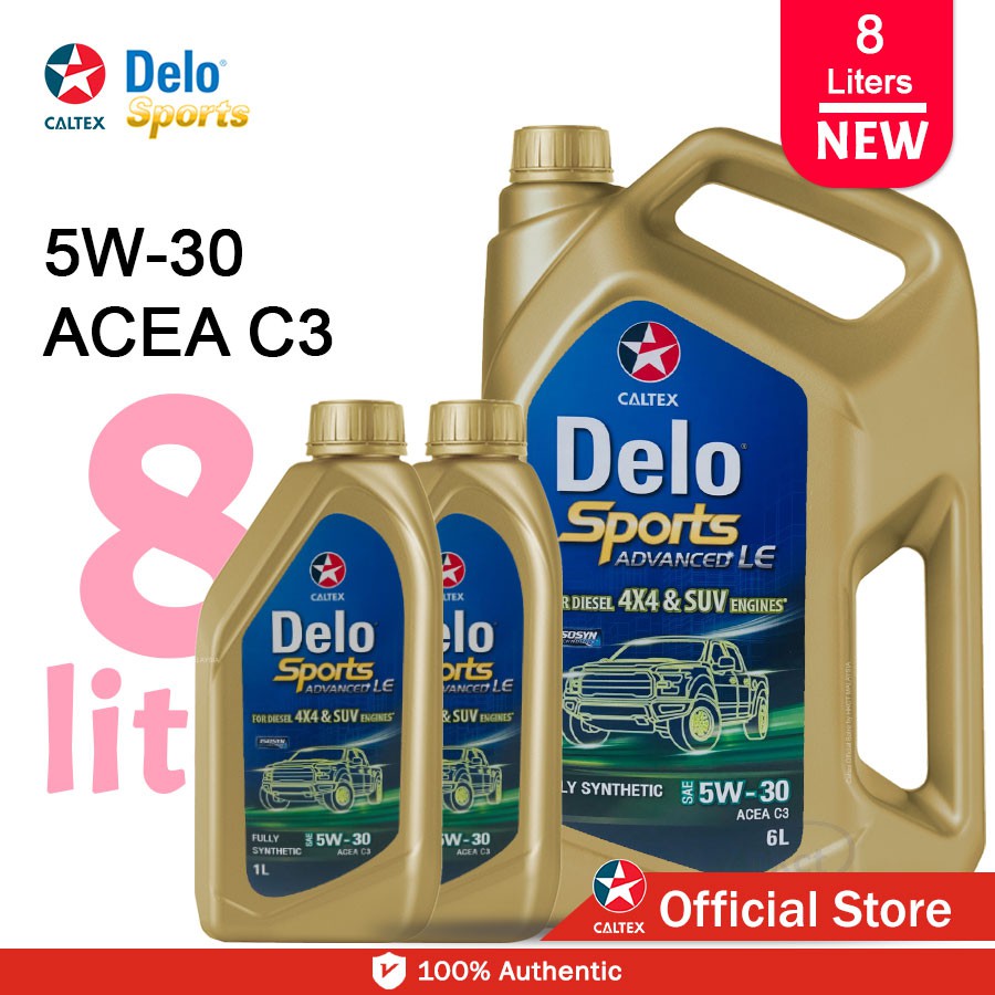 CALTEX Delo Sports Advanced Fully Synthetic LE SAE 5W30 (8 liters/6+1
