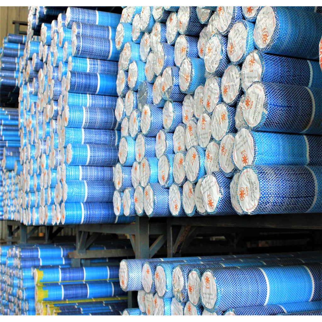 Blue White 50yard Canvas  Roll Size L PE Tarpaulin Canopy 