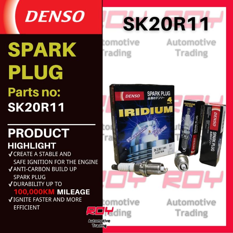 SK20R11 100% ORIGINAL Denso Iridium Power Spark Plug Estima Alphard ...