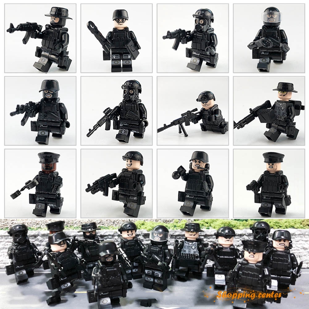 Sc 1 Set Military Swat Teams Figure Set City Police Weapon Model Building Blocks Kits Kids Toys Shopee Malaysia - new helicopterswat team roleplay roblox