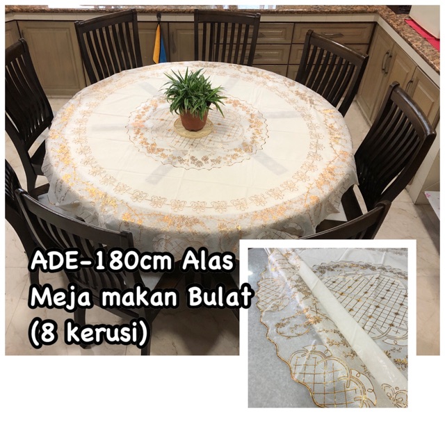 ADE 180cm Alas Meja Makan Bulat 8 kerusi Shopee Malaysia