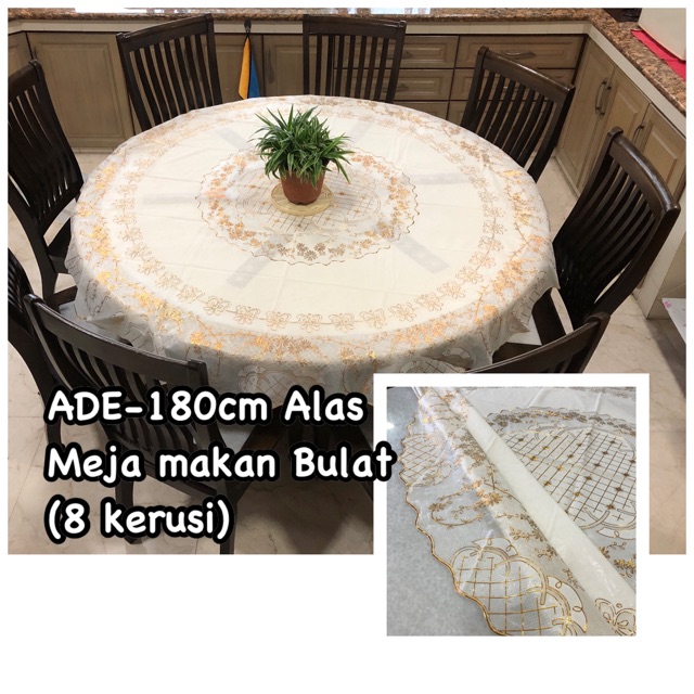 ADE 180cm Alas Meja  Makan  Bulat  8 kerusi  Shopee Malaysia