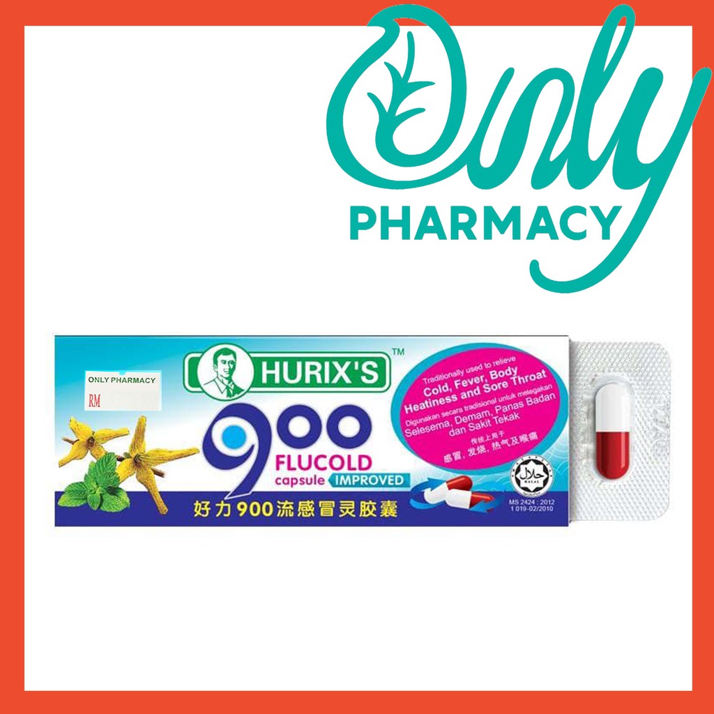 Hurix's 900 Flucold 6 Capsules (Selsema/ Demam Panas/ Sakit Tekak