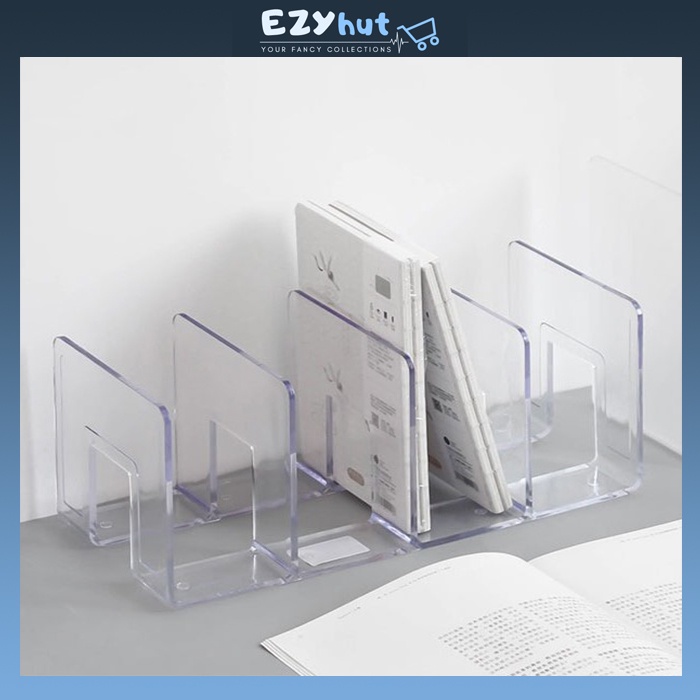 2PCS Acrylic Transparent Book Stand Rack Shelve Desktop Book Holder ...