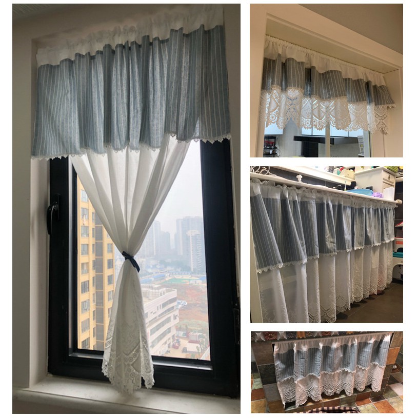 Curtains Blinds 45cmx150cm Country Style Bathroom Kitchen Window