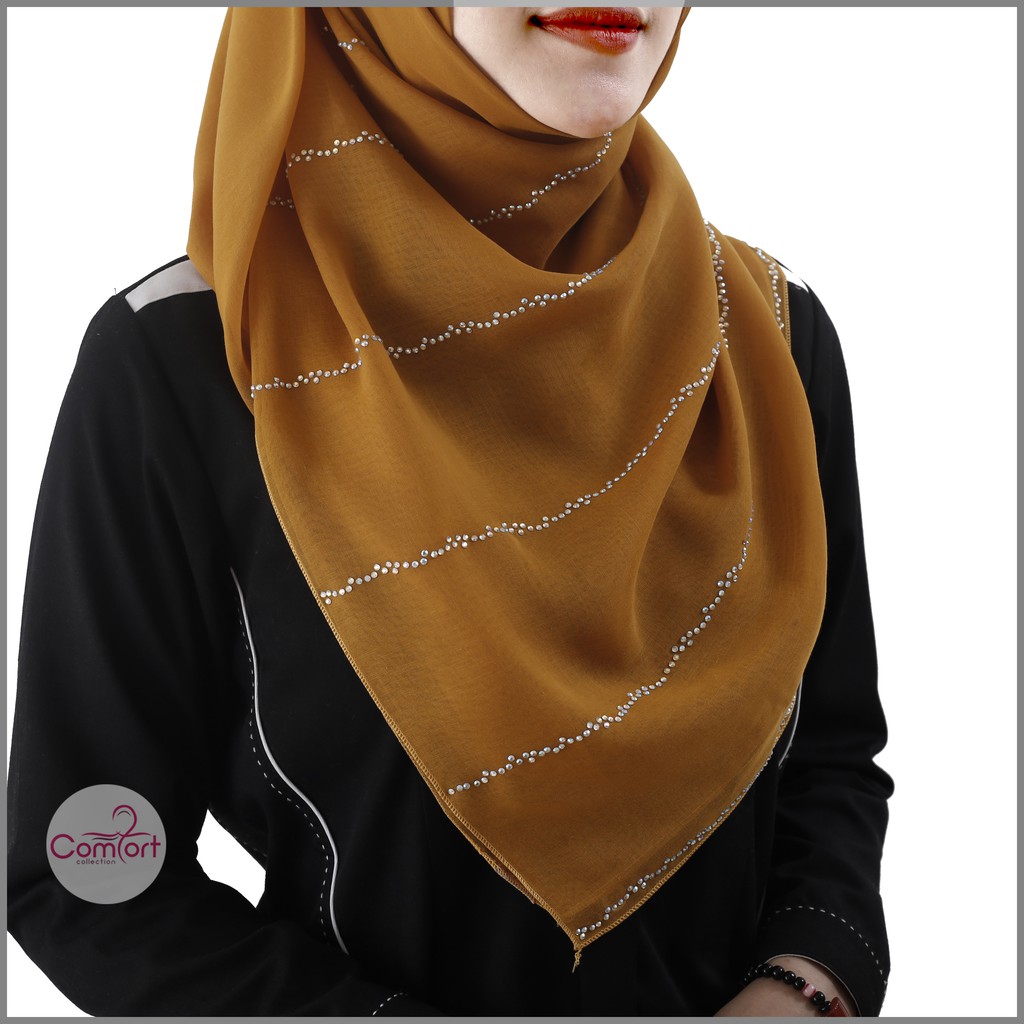 [HIDAYU PREMIUM] Beauty Lines Tudung Bawal Cotton Batu Manik Tabur Cotton Voile Bidang 45 Corak Borong Murah Hijab Scarf