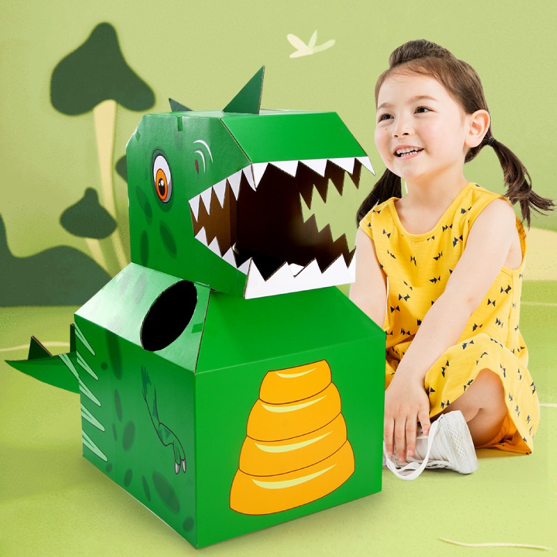 Children s dinosaur toy carton cardboard paper box shell wearable super  large tyrannosaurus simulation animal model1 | Shopee Malaysia