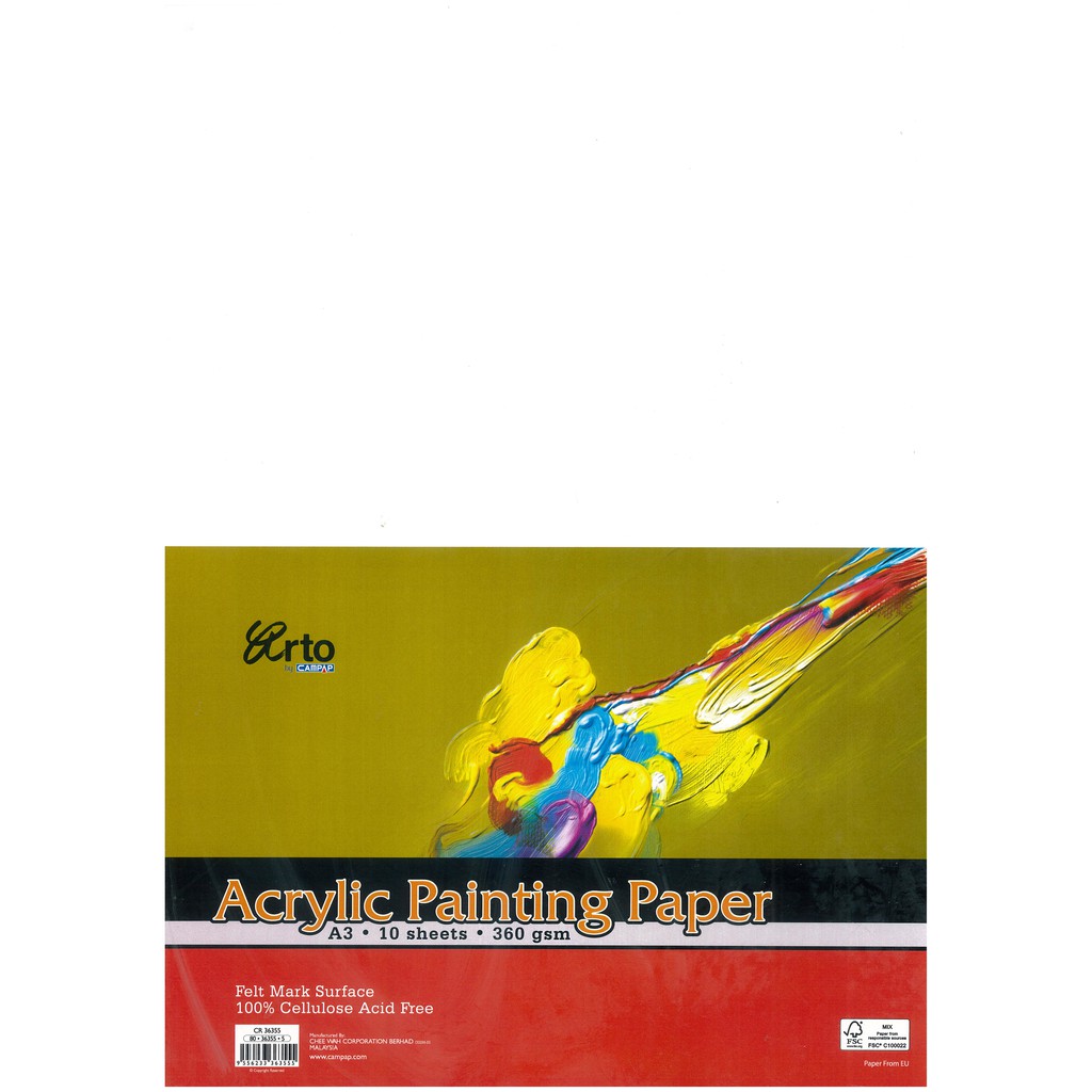 (Ready Stock) Campap Arto Acrylic Painting Paper A3 360 gsm 10'S (100