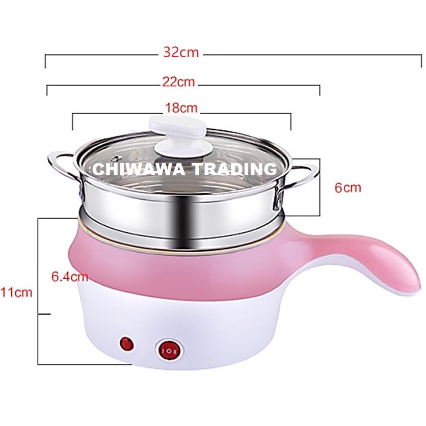 usb blender✿✌☇【2 IN 1】Electric Stainless Steel Rice Cooker Steamboat Skillet Pan Steamer Pot / Pengukus Periuk Elektrik