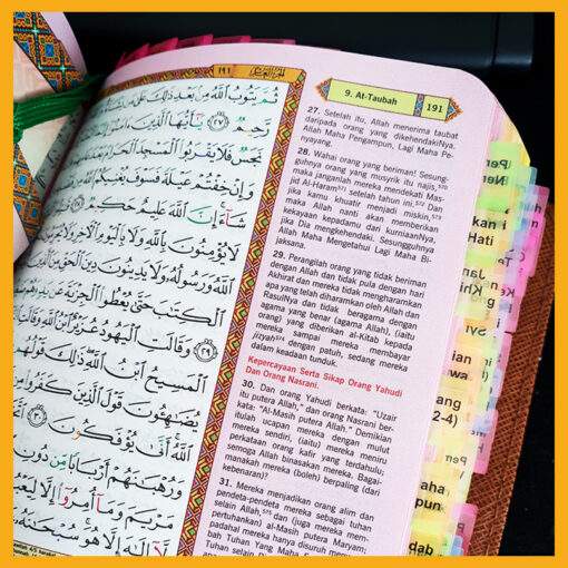 AL QURAN WARNA ZIP SIZE A6 | POCKET SIZE DENGAN TERJEMAHAN TAFSIR HADIS DAN TAJWID