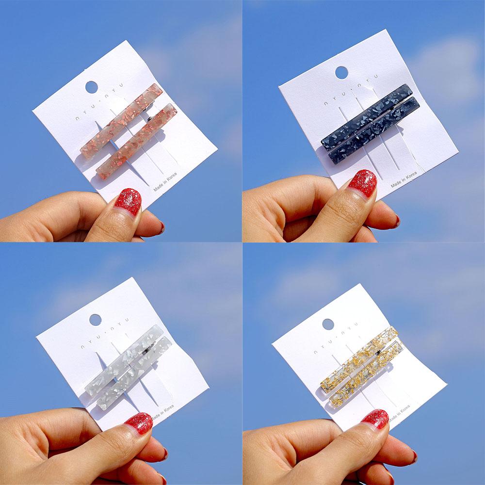 2 pcs/set foil gold hair clip bangs clip side hair clip Korean girl