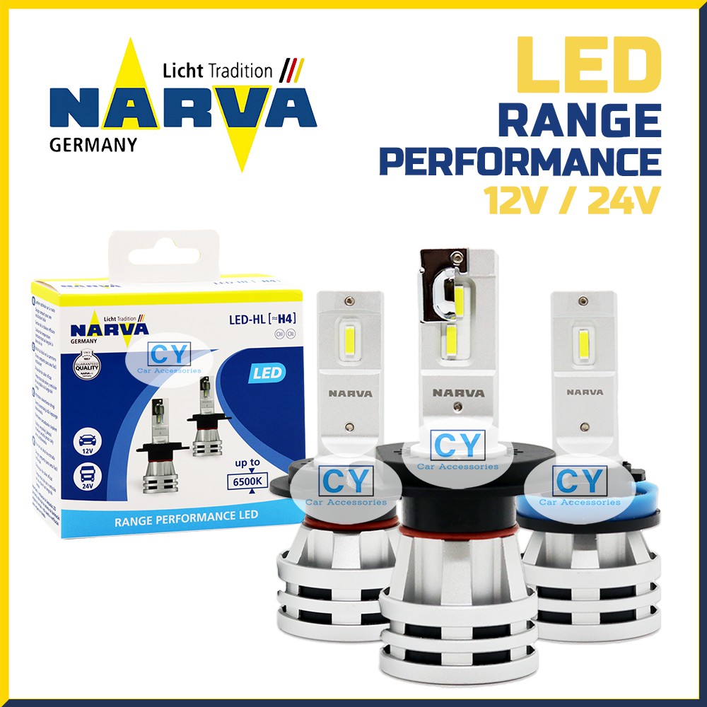 NARVA Range Performance LED | 12V 24V LED Headlight Bulb | H4 H7 H8 H11 ...