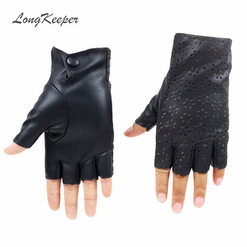 leather half gloves ladies