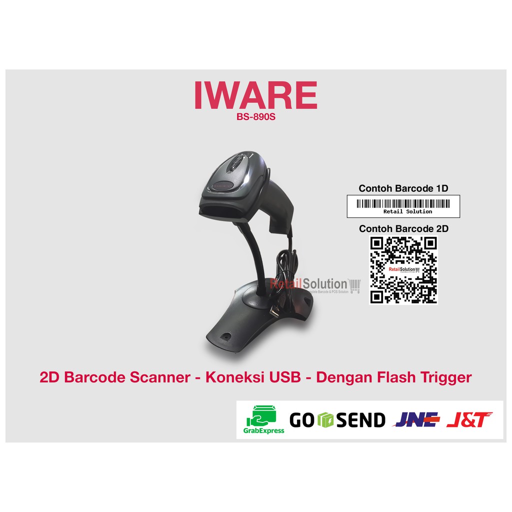 Iware Bs 890s 2d Usb Handheld Barcode Scanner Qr Code E Factur Shopee Malaysia