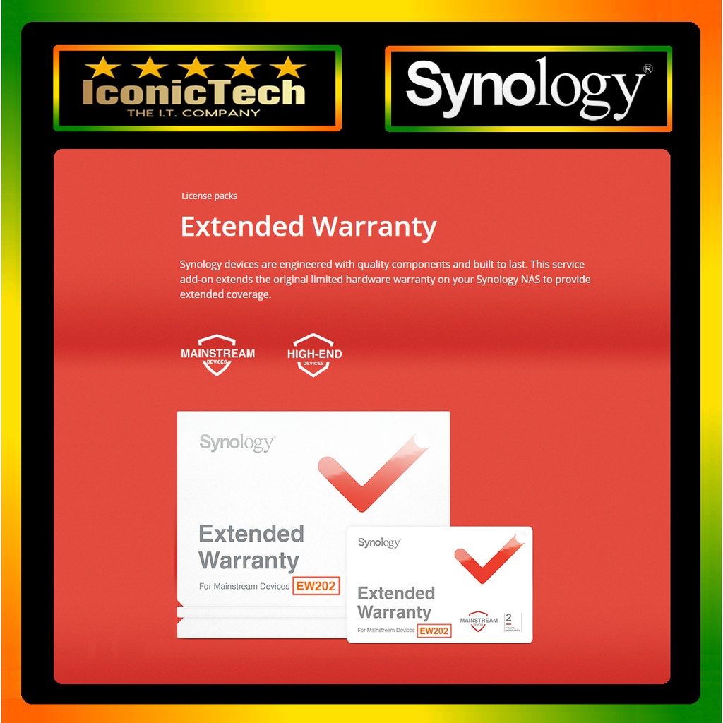 Synology EW202 2 YEARS EXTENDED WARRANTY PACK Please Note Must BUY