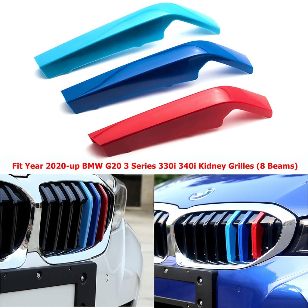 Kidney Grille M Sport 3Colour Cover Stripe Clips Für BMW 3 Series G20 2019 ABS D 