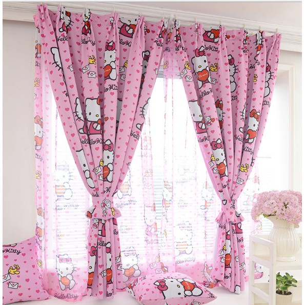 Pink Hello Kitty Curtain For Girl S Room Blackout Window Curtains