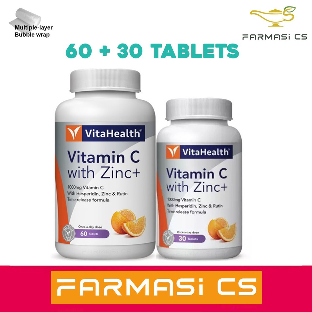 VitaHealth Vitamin C with Zinc + 60+30 Tablets EXP08/2023 Timerelease