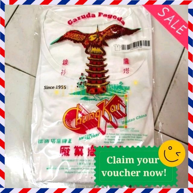  Harga  Murah 100 ORIGINAL  CHUNG KAI Baju  Pagoda singlet 