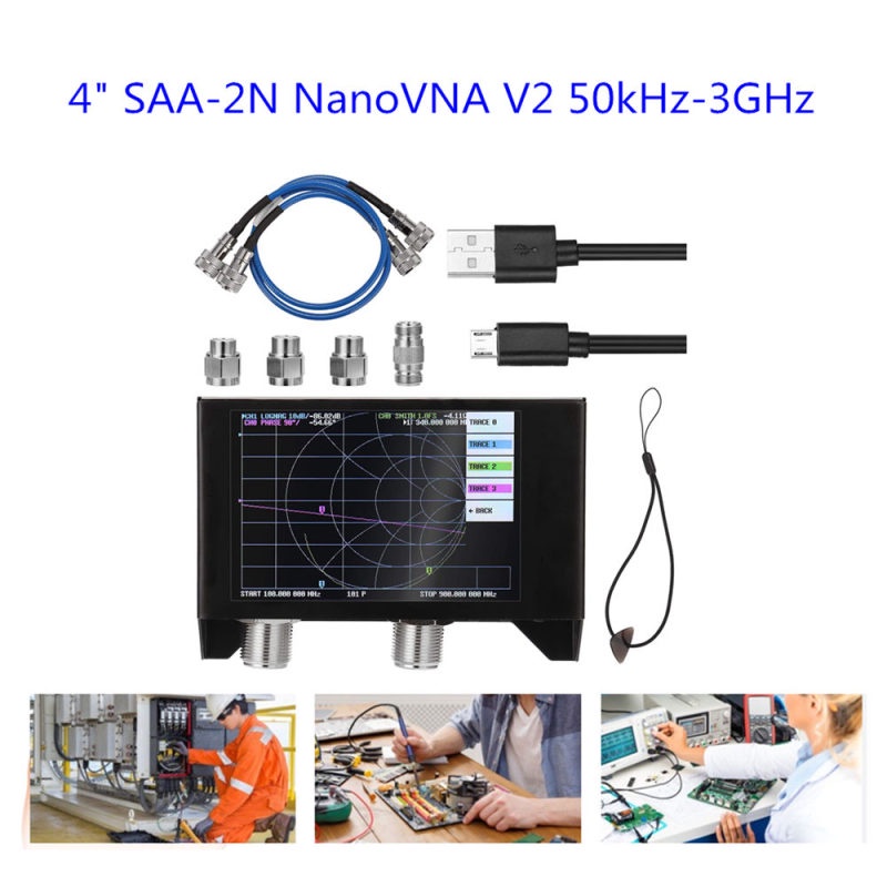 2.8/4Inch 3GHz SAA-2N NanoVNA V2 Network Antenna Analyzer Shortwave HF VHF UHF 